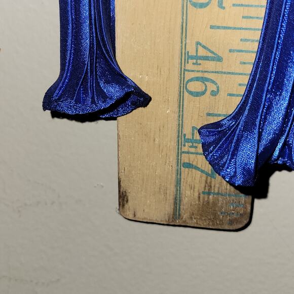 VTG George F Couture Plisse Pleated Fortuny Cobalt Blue Evening Gown Size: 12 - Picture 3 of 13